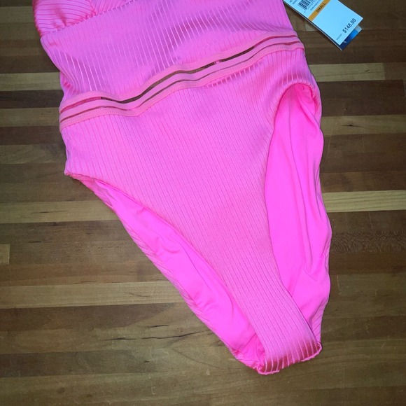 Isabella Rose Queensland High Leg One Piece Swimsuit Pink, Small - Picture 3 of 9